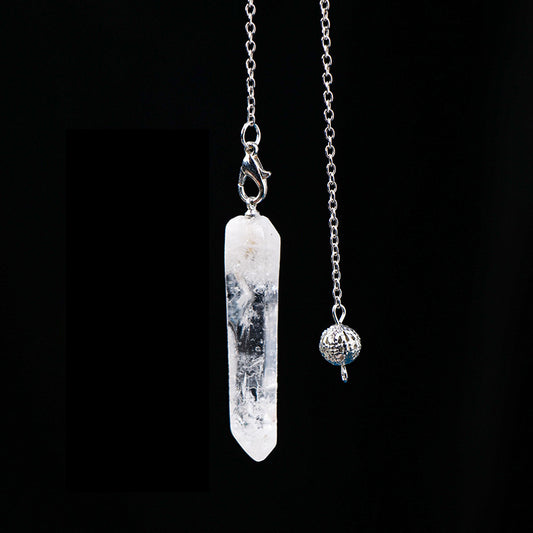 Natural Clear Quartz Single Crystal Pendulum Pendant Necklace