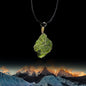 Himalayan Green Meteorite Pendant Necklace | Handcrafted Energy Crystal with Gold Wire Wrap