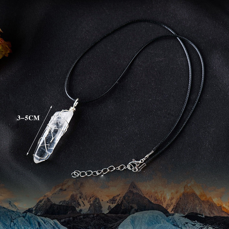 Himalayan Clear Quartz Pendant Necklace | Handcrafted Single Crystal with Wire-Wrapped Design