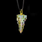 Natural Bismuth Crystal Pendant Necklace | Iridescent Rainbow Colors