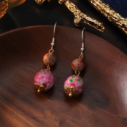 Himalayan Royal Ceramic & Natural Stone Necklace & Earrings Set | Timeless Craftsmanship