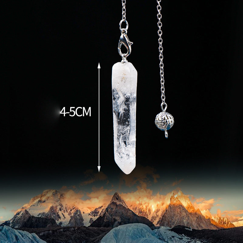 Natural Clear Quartz Single Crystal Pendulum Pendant Necklace