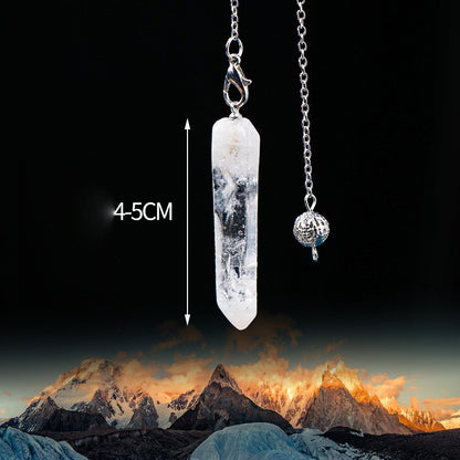 Natural Clear Quartz Single Crystal Pendulum Pendant Necklace