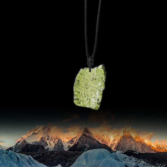 Himalayan Green Meteorite Pendant Necklace | Raw Energy Crystal