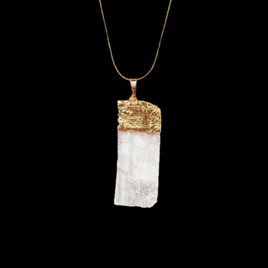 Himalayan Natural White Quartz Cube Pendant Necklace