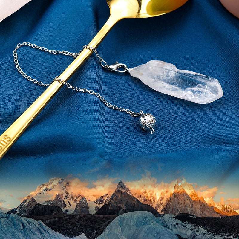 Natural Clear Quartz Single Crystal Pendulum Pendant Necklace